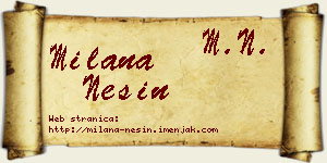 Milana Nešin vizit kartica